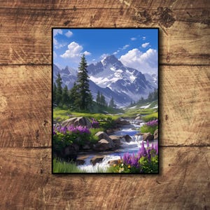 Capa de cartão de arte personalizada, capas de cartão MTG e TCG completas, capas de cartão Snow Mountain, capa de cartão durável e de alta definição, opção Foil/Holo