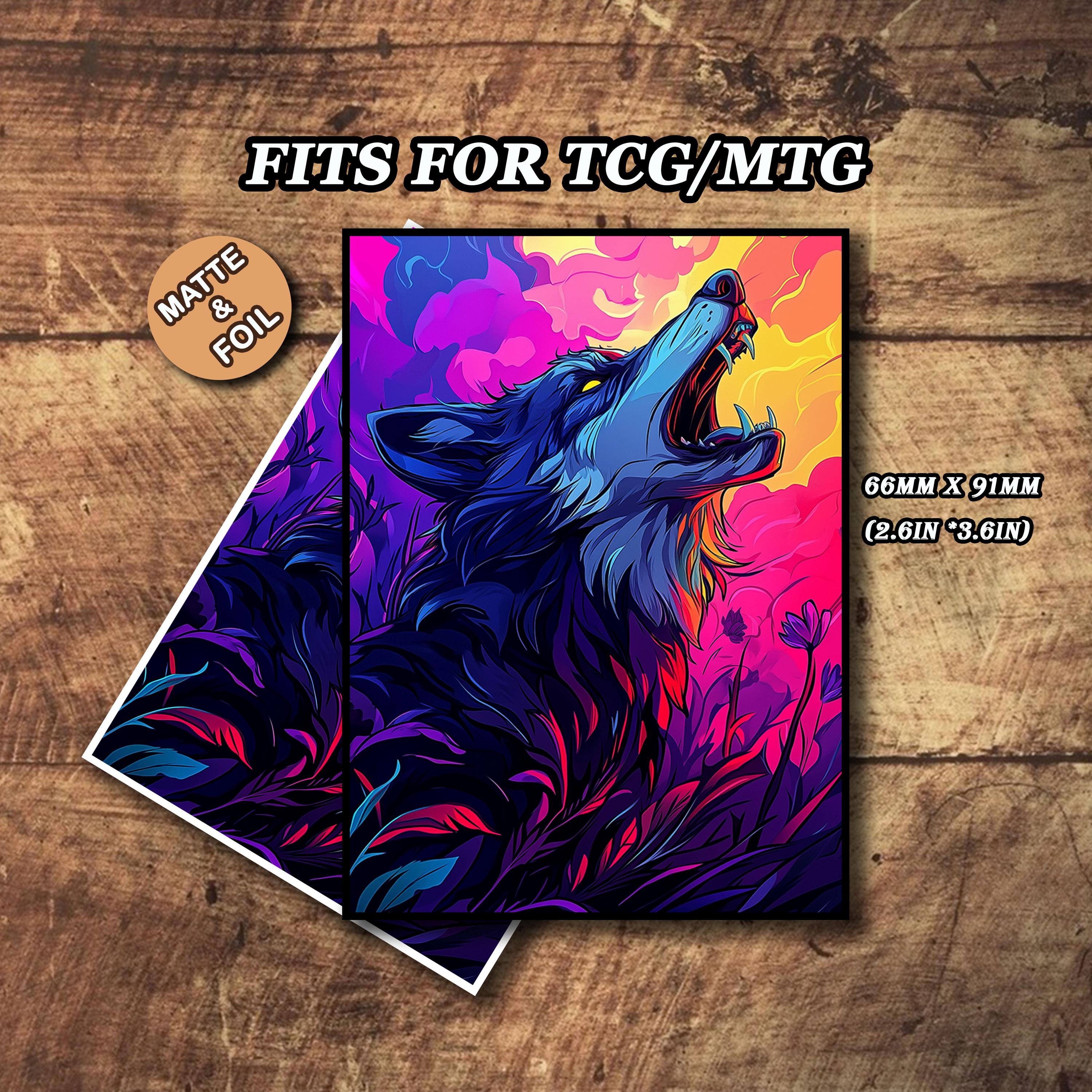 wolf card sleeves Mtg Card Sleeves, Wolf's Howl Theme Magic Sleeves, Foil or Matte,  Standard/japanese Size