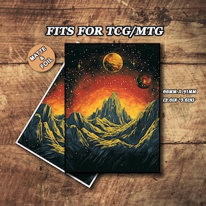 Mtg Card Sleeves, Mtg Sleeves Matte, Mountain Stars Card Sleeves, Top Quality and Detailed Magic Card Sleeve, Art Card Sleeves