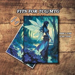 Pochettes pour cartes mates mates, pochettes pour cartes sur le thème de la forêt elfique, pochettes pour cartes détaillées et de qualité supérieure, pochettes pour cartes magiques