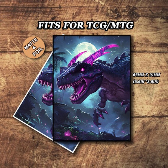 MTG Card Sleeves - Anime Dinosaur Theme, Standard & Japanese Size, Foil or Matte - Etsy MTG Card Sleeves - Anime Dinosaur Theme, Standard & Japanese Size, Foil or Matte - Etsy