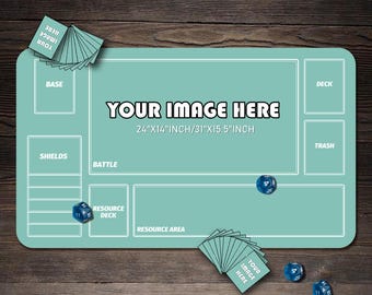 Custom Playmat Gundam Card Game, 24&quot;x14&quot; inches, With or Without Zones, Personalized Gifts for Gamers, TCG Accessories