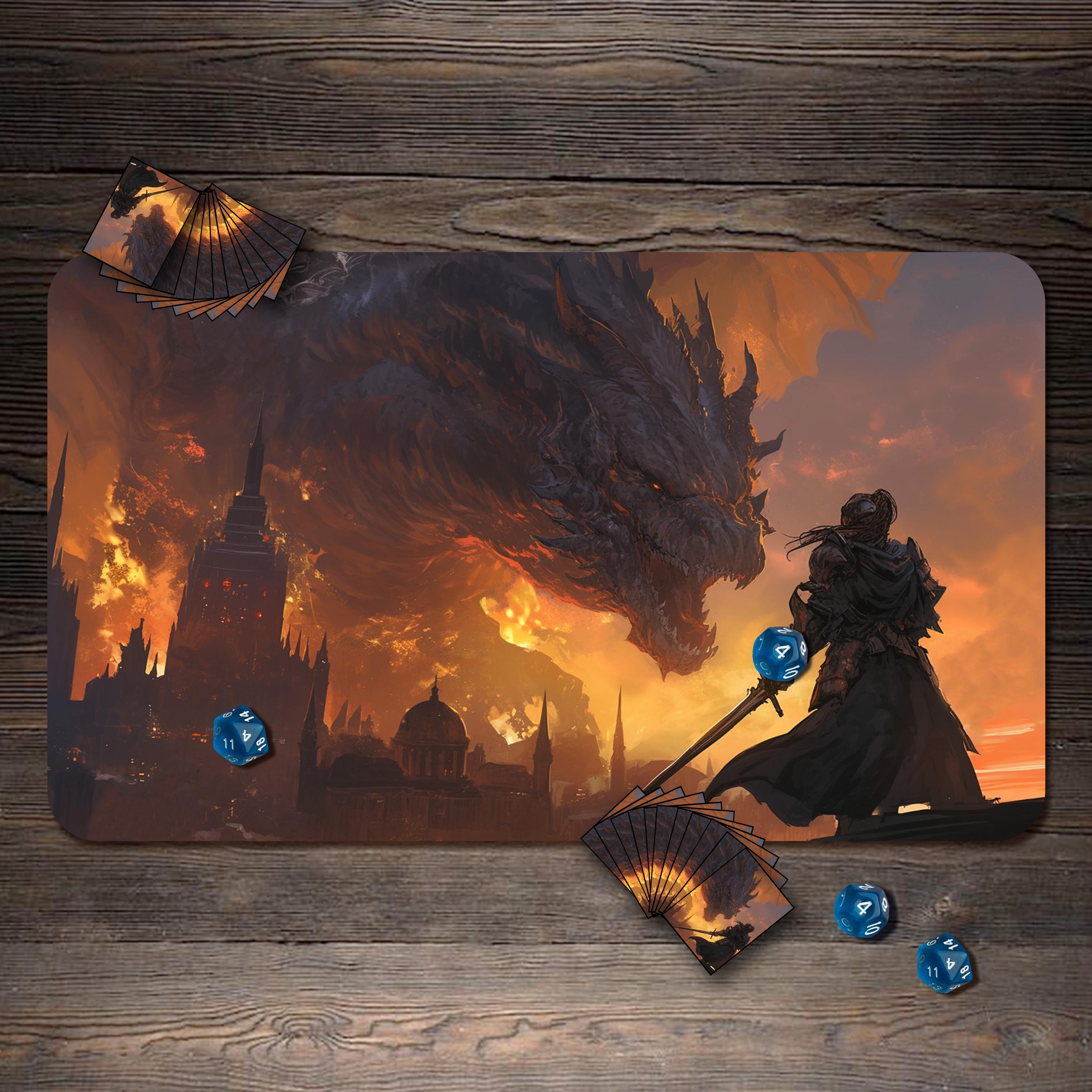 ドラゴン化 mtg プレイマット MTG Playmat, Dragon Assault Custom Play Mat, TCG Playmat With
