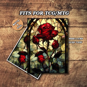 Mtg Sleeves Matte, Mtg Card Sleeves, Stained Glass Rosee Card Sleeves, Top Quality and Detailed Magic Card Sleeve, Art Card Sleeves