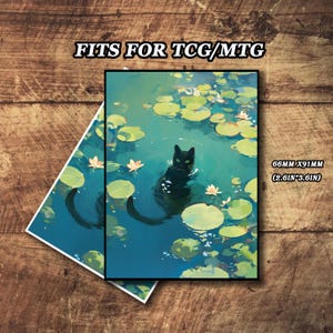Fundas para cartas de Mtg, fundas para cartas con temática de gatos de estanque, fundas con arte detallado y de máxima calidad, fundas para cartas mágicas