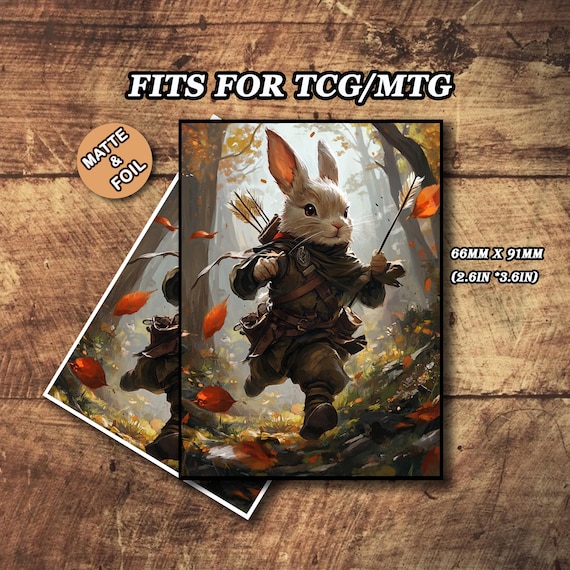 Mtg Card Sleeves, Forest Rabbit Magic Sleeves, Matte or Foil, Gift for  Gamers