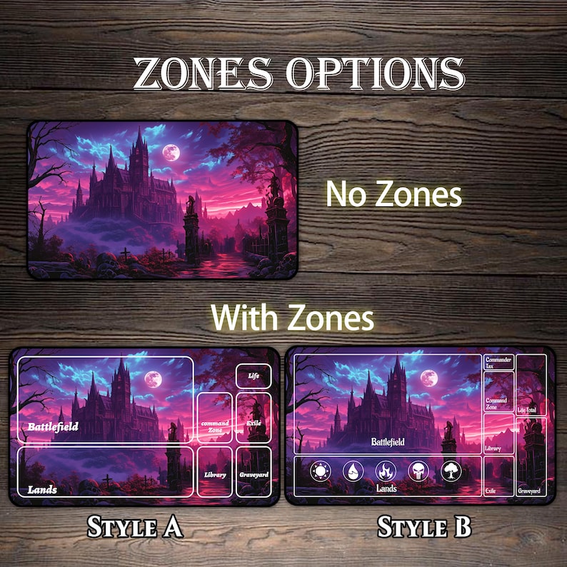 MTG Playmat, Vampire Empire Custom Play Mat, TCG Playmat With Zones ...