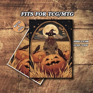 MTG Card Sleeves - Halloween in Autumn Leaves Theme, Standard & Japanese Size, Foil or Matte