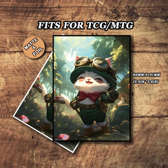Riftbound Card Sleeves - Teemo Theme TCG Sleeves, Standard & Japanese Size, Foil or Matte - Etsy Riftbound Card Sleeves - Teemo Theme TCG Sleeves, Standard & Japanese Size, Foil or Matte - Etsy