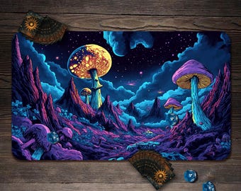 MTG Playmat, Fungalkeep Theme, TCG Playmat with Zones - 24"x14"/31"x15.5" Option