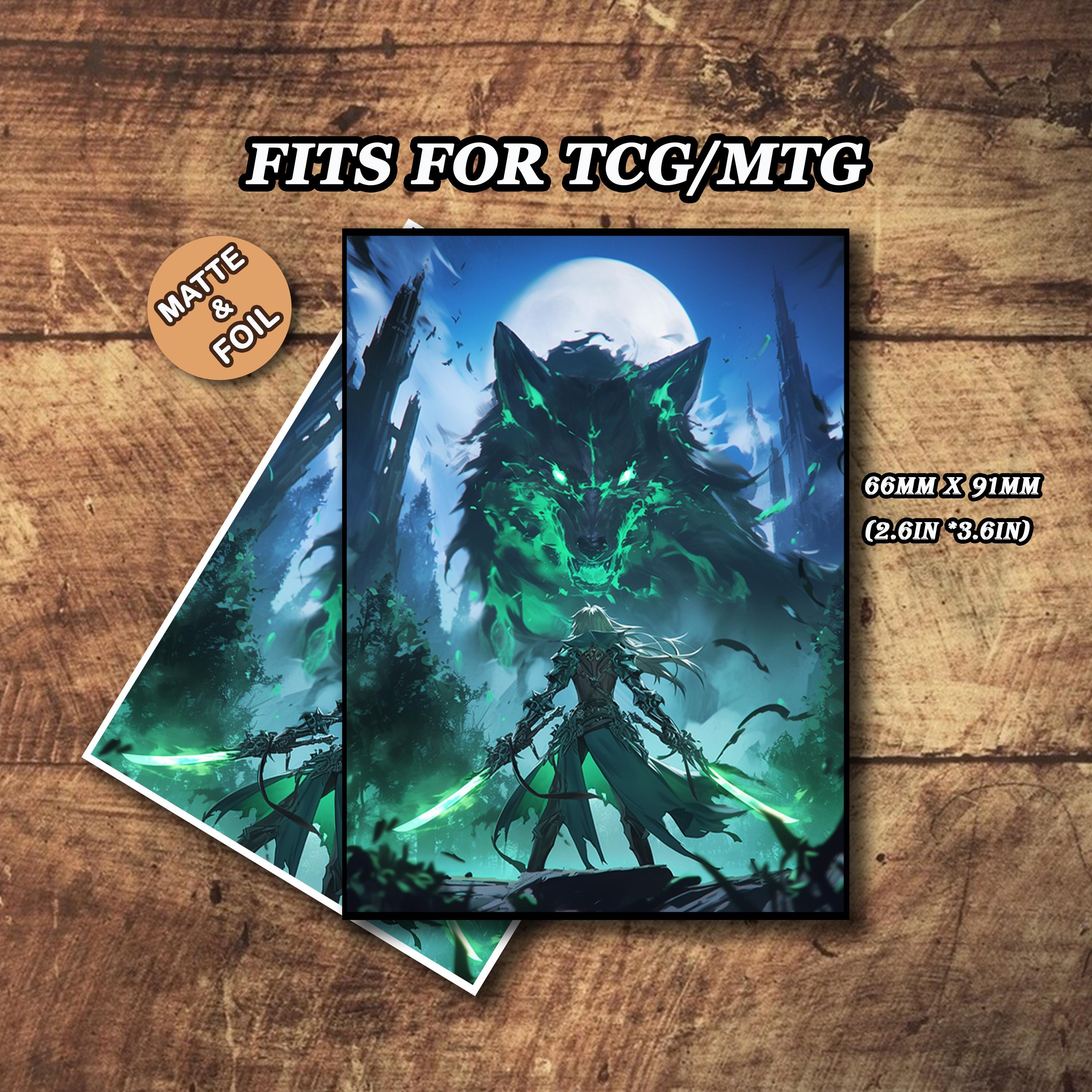 Mtg Card Sleeves, Mtg Sleeves Matte, Moonlight Wolf Theme Card Sleeves, Top Quality and Detailed Magic Card Sleeve, Art Card Sleeves