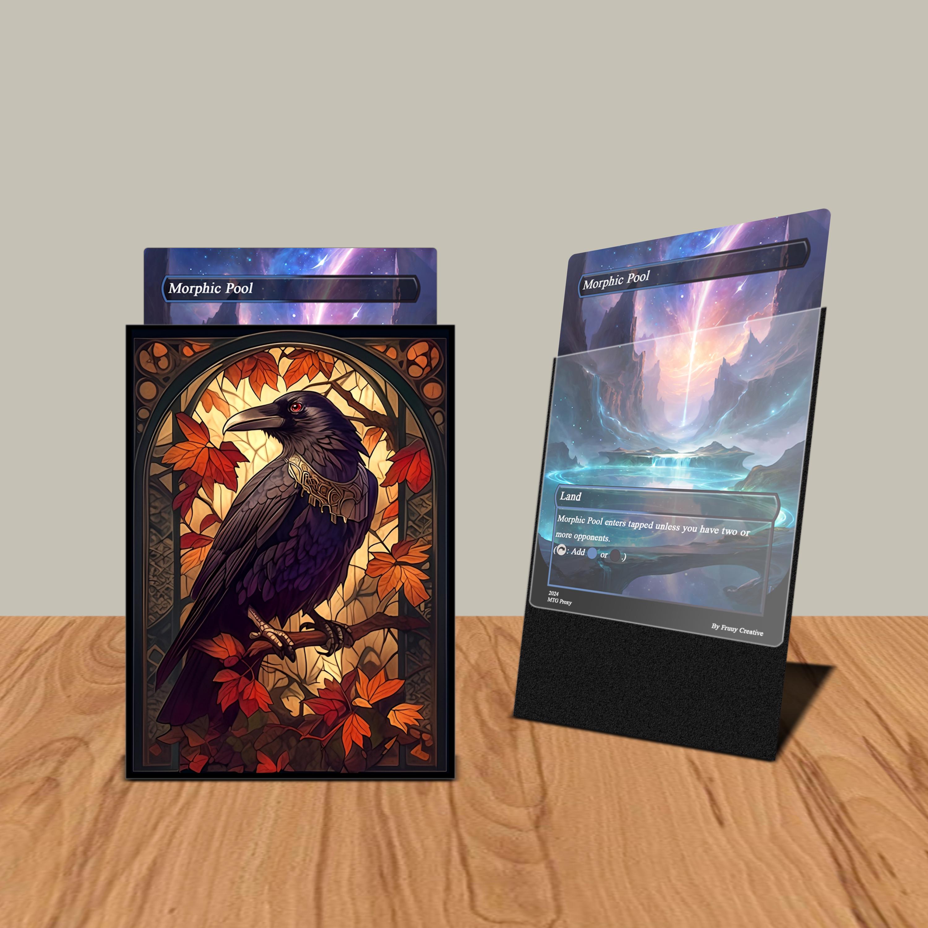 MTGスリーブ、ウィンドウシルクロウカードスリーブ、マットまたは