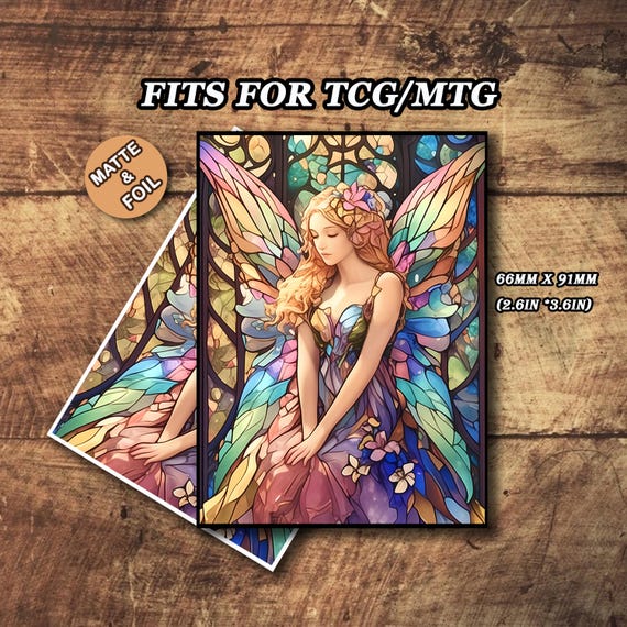 MTG Card Sleeves - Stained Glass Fairy Theme, Standard & Japanese Size,  Foil or Matte - Etsy