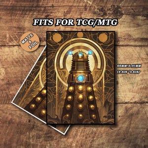 Fundas mate para cartas de Mtg, fundas con temática Dalek, fundas Mtg de alta calidad y detalladas, funda para cartas mágicas