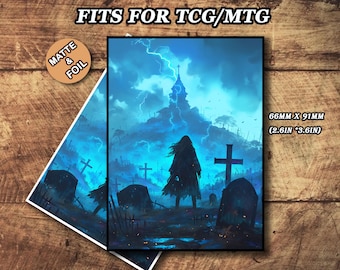 Fundas para cartas de Magic: The Gathering, fundas Ghost Cemetery Magic, mate o foil, regalos para jugadores.