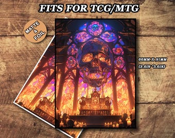 Fundas para cartas de Mtg, temática "Oración del Esqueleto", mate o metalizada, regalo para gamers
