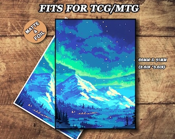 4/9 Pocket Trading Card Binder, Pixel Aurora Forest Theme, PU Leather, Full  Art Printing - Etsy