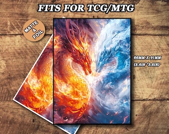 Bustine protettive per carte MTG, bustina protettiva per carte Draghi rossi e blu, opaca o laminata, regalo per giocatori.