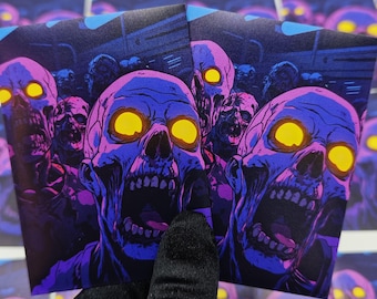 MTG Playmat, Neon Zombie Custom Play Mat, TCG Playmat With Zones