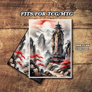 Mtg Card Sleeves, TCG Card Sleeve, Custom Art Card Sleeve, Landscape Painting Theme Card Sleeve, Card Game Sleeves, Magic Card Sleeve