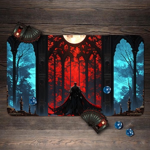 MTG Playmat, Vampire Count Mtg Mat, TCG/Mtg Playmat with Zones - 24&quot;x14&quot;, Custom Play Mat, Table Top Gaming Gifts