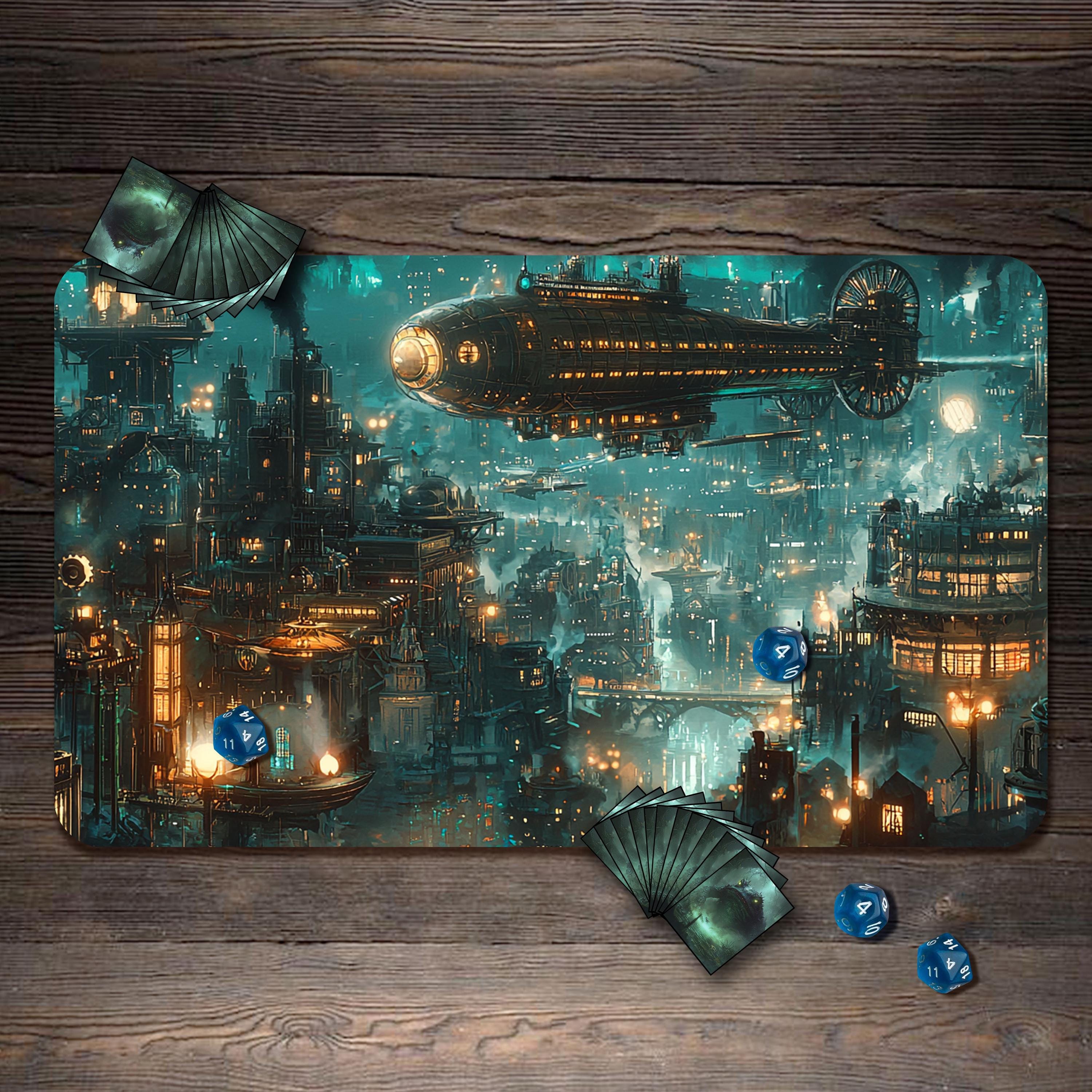 MTG Playmat, Punk City Custom Play Mat, TCG Playmat With Zones