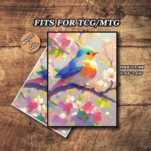 Capas Matte para Mtg, Capas para Cartas de Mtg, Capas para Cartas de Pássaros Bonitos, Capas para Cartas Mágicas de Alta Qualidade e Detalhes, Capas para Cartas de Arte