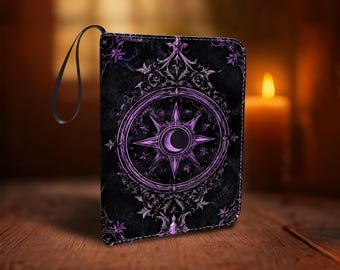Trading Card Binder, 4/9 Pocket, Purple Celestial, PU Leather Storage for TCG Collectors