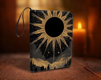 Sammelkartenmappe, 4/9 Pocket, PU-Leder-Aufbewahrung für TKG-Sammler, Dark Starry Sky-Thema