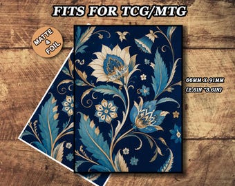 Mtg Card Sleeves, Retro Floral Tcg Sleeves, Matte or Foil, Gamer Gift, 66x91mm