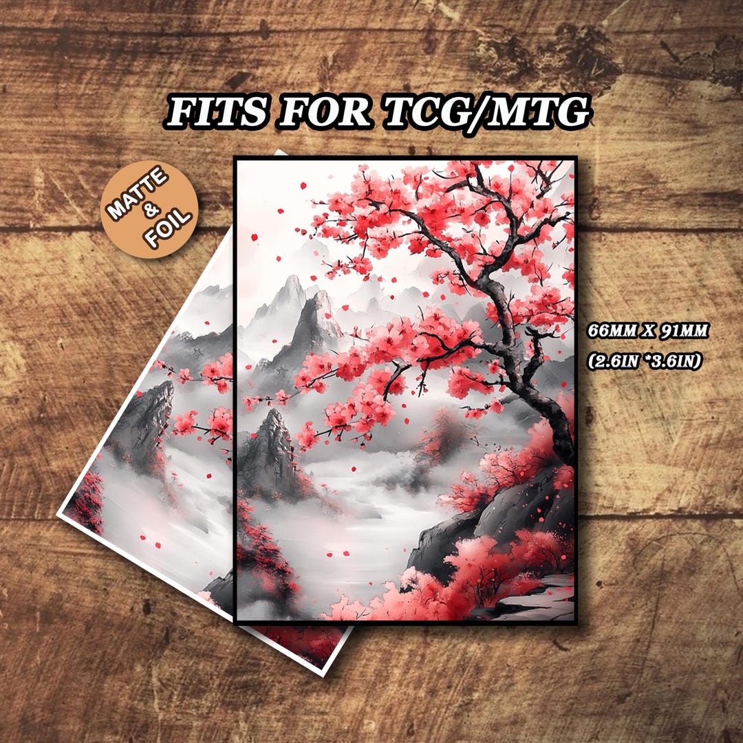 cherry blossom card sleeves Cherry Blossom Border Sleeves (70 PCS) – MillenniumSleeves