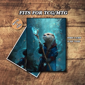 Pochettes pour cartes mates mates, Pochettes pour cartes sur le thème de la loutre magique, Pochettes pour cartes détaillées et de qualité supérieure, Pochettes pour cartes magiques