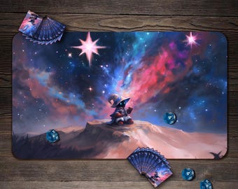 MTG Playmat, Space Mage Theme Mtg Mat, TCG Playmat with Zones - 24&quot;x14&quot;, MTG Accessory, Table Top Gaming Gifts