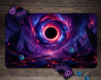 MTG Playmat, Solar Eclipse Custom Play Mat, TCG Playmat with Zones - 24"x14"
