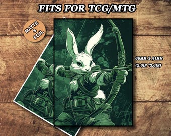 MTG カードスリーブ - 森のウサギテーマ、標準サイズと日本サイズ