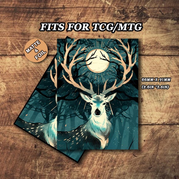 forest card sleeves MTG Card Sleeves - Forest Elk Tcg Sleeves, Matte or Foil, Standard Size