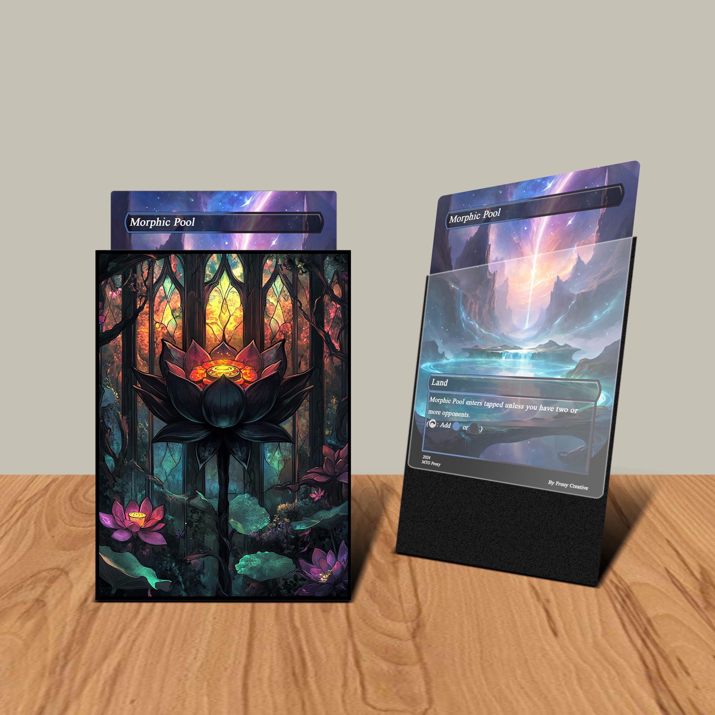MTGスリーブ マット仕上げ、ゴシックブラックロータスカードスリーブ