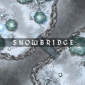 Snow Bridge Battlemap - DnD Battle Map, VTT, D&D, 5e, Roll20, Foundry, Digital Map Download, Handcrafted Map