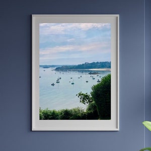 Arte de parede para impressão com vista para o mar da Bretanha, França, Carantec, fotografia cênica para impressão, pôster de viagem da Bretanha, França