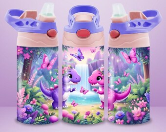Botella de agua para niños dinosaurios