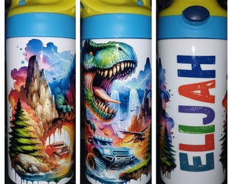 Botella de agua para niños dinosaurios