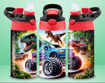 Botella de agua para niños dinosaurios