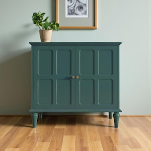 Mid Century Modern Sideboard Buffet Cabinet | 2 Door Storage Cabinet with Adjustable Shelves  Wine Rack