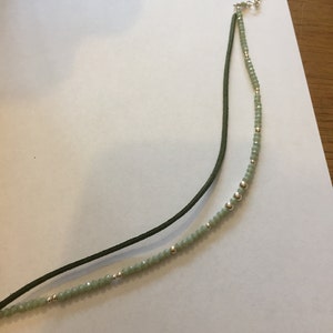 Pale Green Suede/Beaded Choker image 4