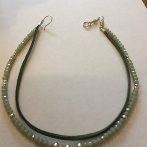 Pale Green Suede/Beaded Choker image 3