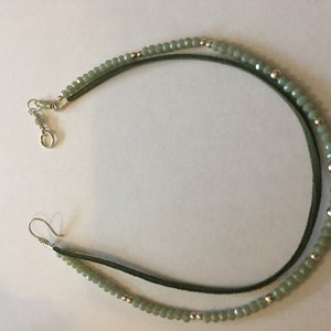 Pale Green Suede/Beaded Choker image 2