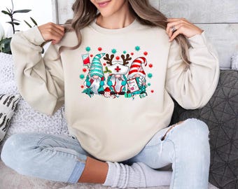 Christmas Nurse Gnomes Sweatshirt, Holiday Medical Gift
