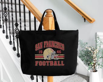 San Francisco Football Vintage Tote Bag, 1946 San Francisco Football Bag, Vintage Style San Francisco Football Tote Bag, Sunday Football Bag