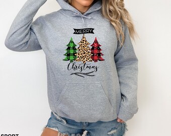 Merry Christmas Tree Hoodie, Christian Holiday Sweatshirt