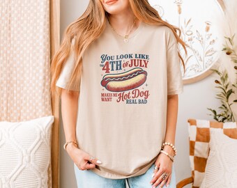 Fourt Of July Hot Dog Shirt, Hot Dog Shirt, Fourth of July Shirt, 4th of July Tee, Patriotic Shirt, America Shirt, Red White and Blue
